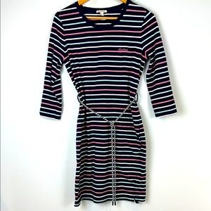 Barbour Striped Sheath Dress Crew Neck